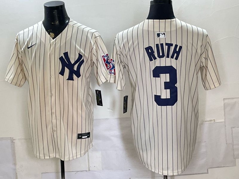 Men 2026 New York Yankees #3 Ruth white Nike MLB Jersey 0809002->new york yankees->MLB Jersey